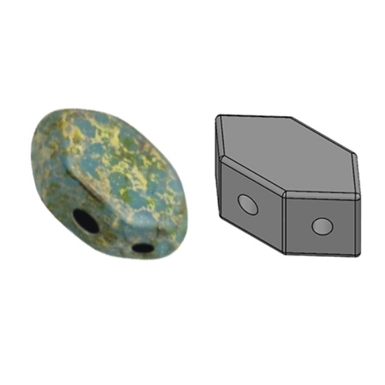 Picture of Paros® par Puca® 7x4mm Opaque Aqua Deep Gold x10g