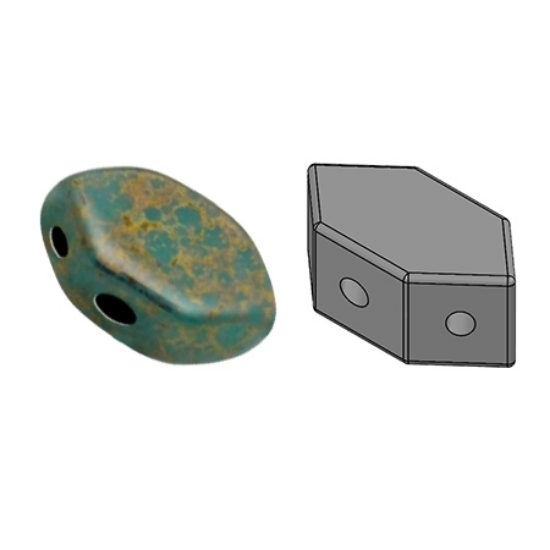 Picture of Paros® par Puca® 7x4mm Opaque Green Turquoise Bronze x10g