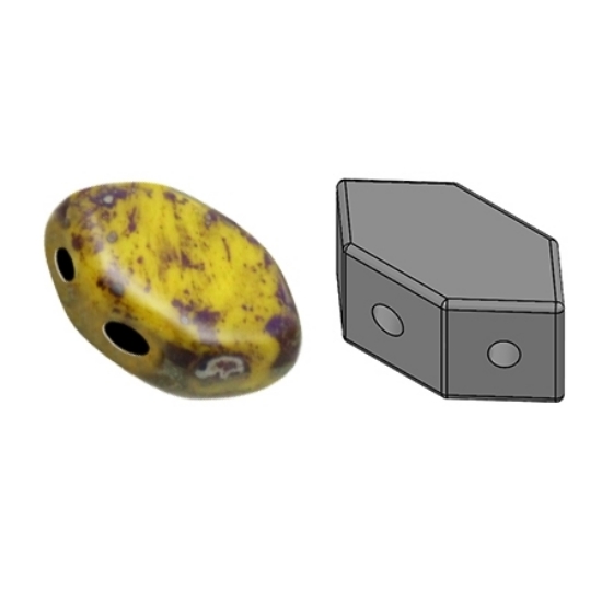 Picture of Paros® par Puca® 7x4mm Opaque Jonquil Picasso x10g