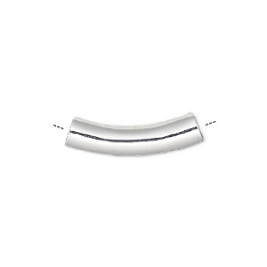 Picture of Curved tube 23x5mm w/ 4mm hole Silver Plated x10