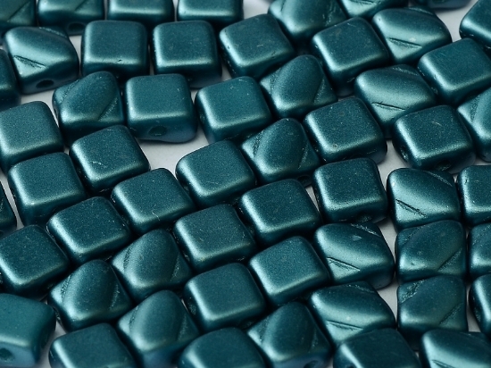 Picture of Silky Beads 2-hole 6mm Pastel Petrol x50
