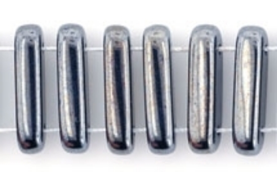 Picture of Bar 2-hole 5x15mm Jet Hematite x10