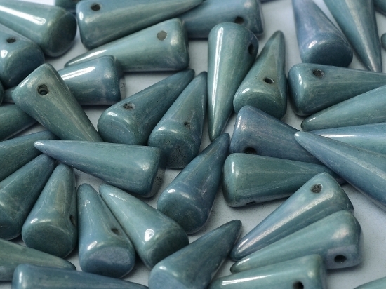 Picture of Spikes 7 x 17 mm Chalk White Baby Blue Luster x6