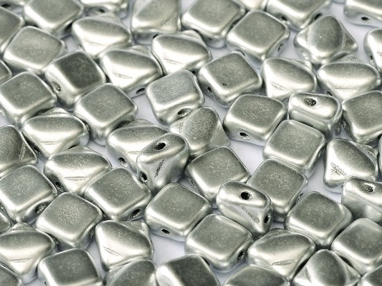 Bild von Silky Beads 2-hole 6mm Aluminium Silver x50