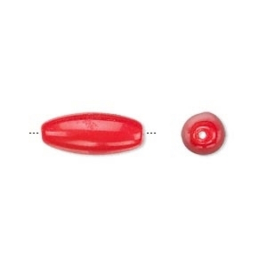 Picture of Preciosa Oval 17x7.5 mm Opaque Red Orange x10