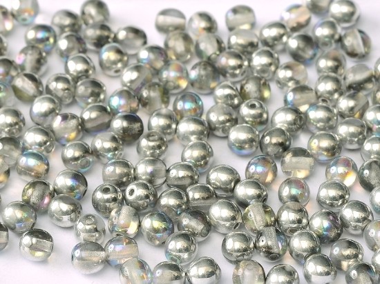 Bild von Round beads 3mm Crystal Silver Rainbow x100