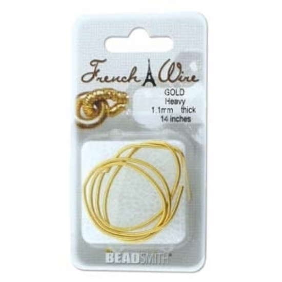 Picture of French Wire (cannetille or bouillon) Medium 0.90mm Gold color x35.5cm