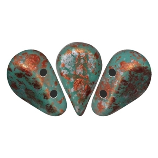 Picture of Amos® by Puca® 5x8mm Opaque Green Turquoise Tweedy x10g