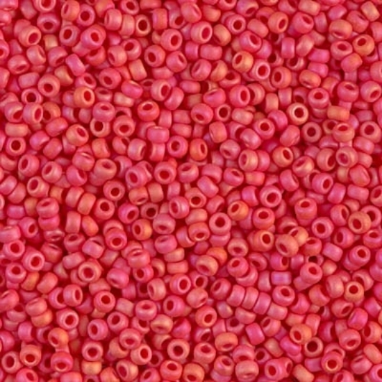 Picture of Miyuki Rocaille 11/0 407FR Mat Opaque Vermillion Red AB x10g