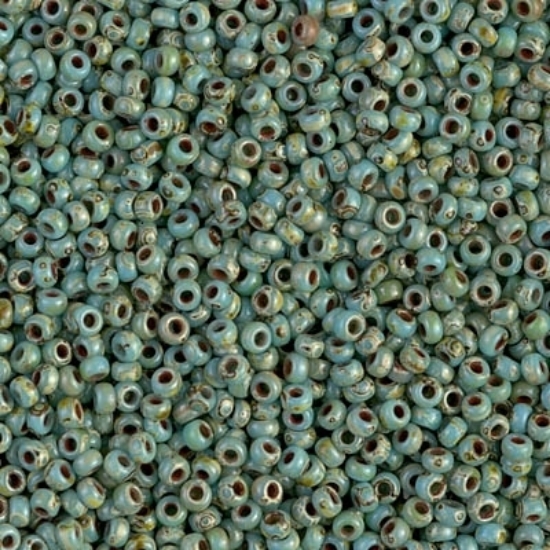 Picture of Miyuki Rocaille 11/0 4514 Picasso Seafoam Green x10g