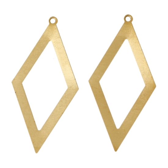 Picture of Rhombus 41x20 mm light gold tone x10