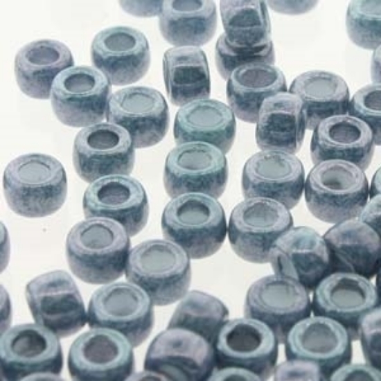 Picture of Matubo 7/0 Chalk White Blue Ceramic Look x5g