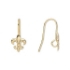 Picture of Earwire Fishhook Fleur-de-lis 8mm w/loop Gold Plate x2