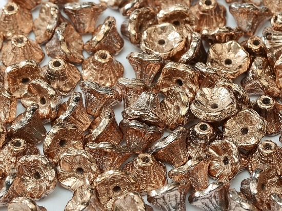 Picture of Flower Cup Beads 7x5mm Crystal Capri Gold Full x50