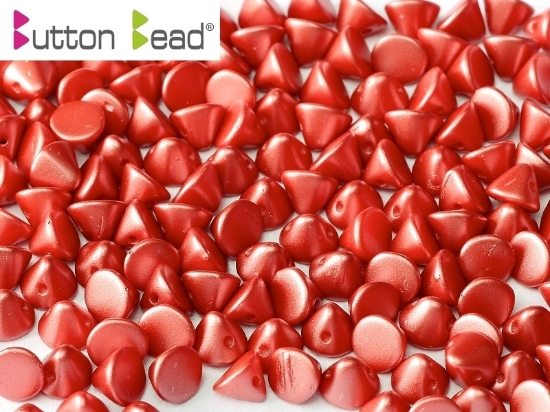 Picture of Button Bead 4mm Pastel Dark Coral x50