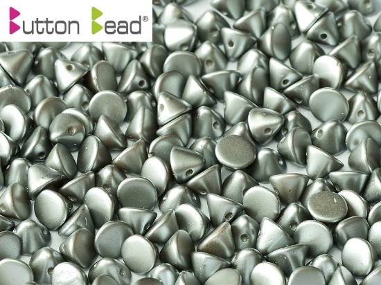 Picture of Button Bead 4mm Pastel Light Grey x50
