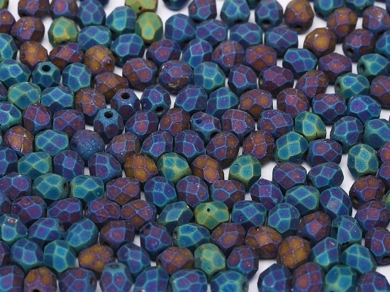 Picture of Fire-Polished 4mm Jet Blue Iris Mat x100