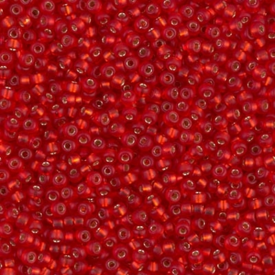 Picture of Miyuki Rocaille 11/0 10F Mat Silver Lined Flame Red x10g
