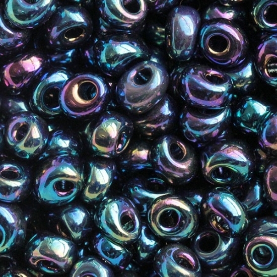 Picture of Miyuki Magatama 4mm 455 Metallic Variegated Blue Iris x10g