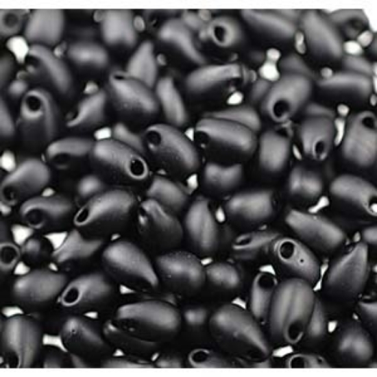 Picture of Miyuki Long Drop 3x5.5mm 401F Black Mat x10g