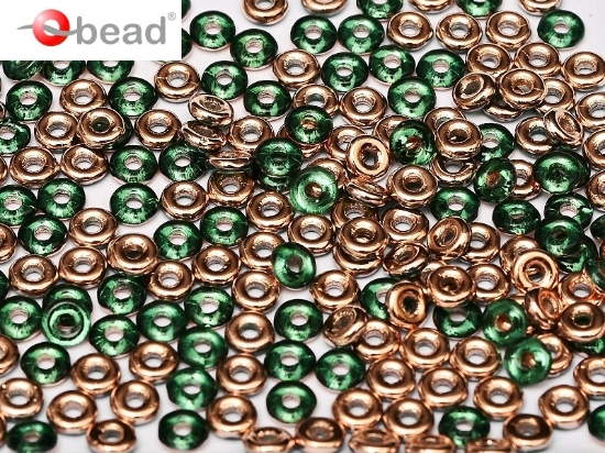 Picture of O Bead 4mm Emerald Capri Gold x5g