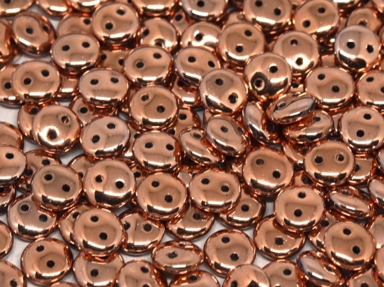 Picture of 2-hole Lentils 6mm Jet Capri Gold Full x50