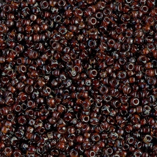 Picture of Miyuki Rocaille 11/0 4502 Picasso Dark Amber Transparent x10g