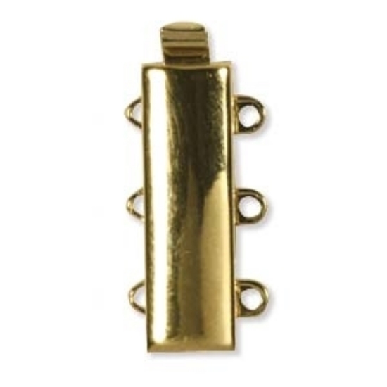 Picture of ClaspGarten 10x19mm 3-strand 23kt Gold plated x1