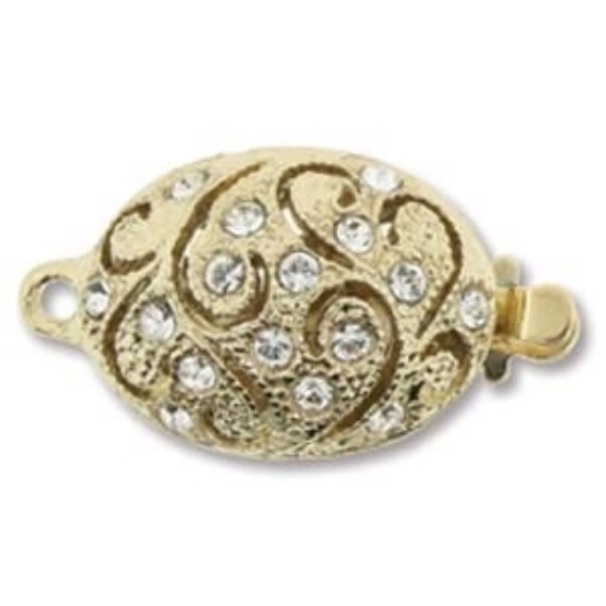 Picture of Neumann Clasp box 20x11mm w/ Swarovski Crystals 23kt Gold Plated x1