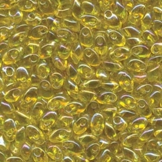 Picture of Miyuki Long Magatama 4x7mm 262 Transparent Rainbow Yellow x10g
