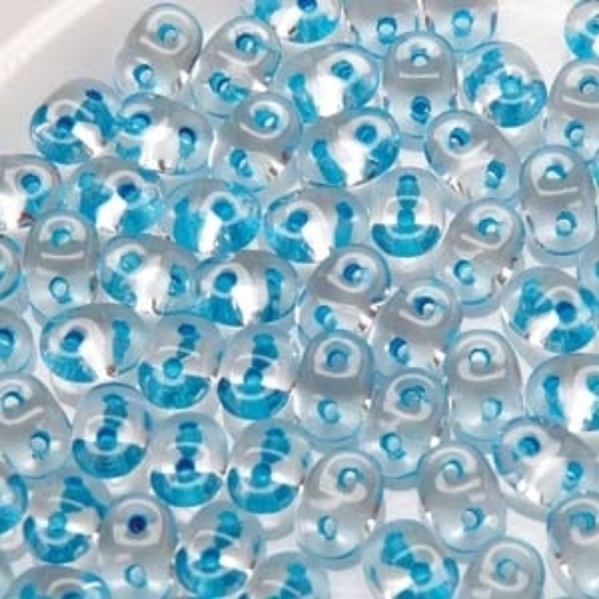 Picture of Miniduo 2x4mm Crystal Aquamarine Lined x10g