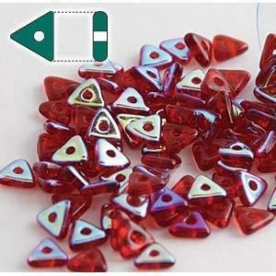 Picture of Tri-bead 4mm Red AB x5g