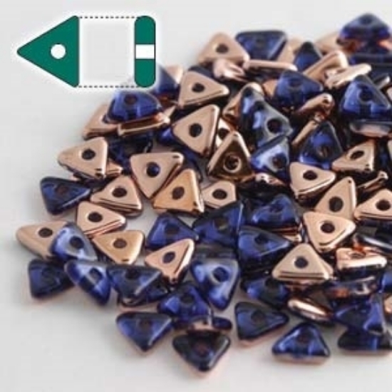 Picture of Tri-bead 4mm Sapphire Capri Gold x5g