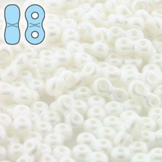 Picture of Infinity Beads 3x6mm Pastel White x10g