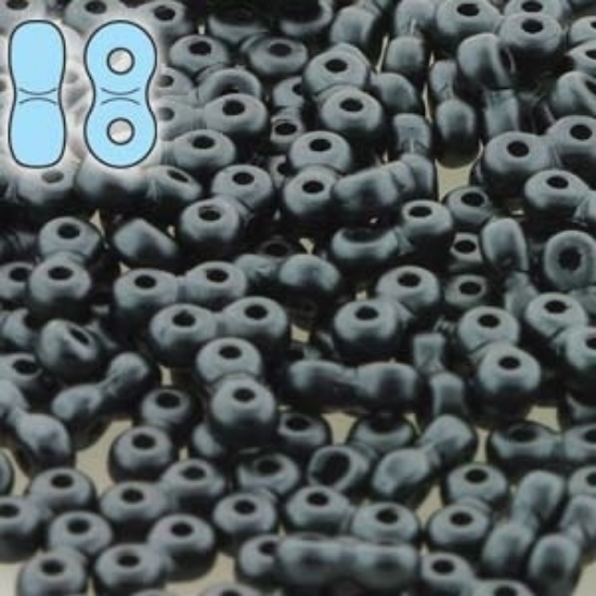 Picture of Infinity Beads 3x6mm Pastel Dark Grey x10g