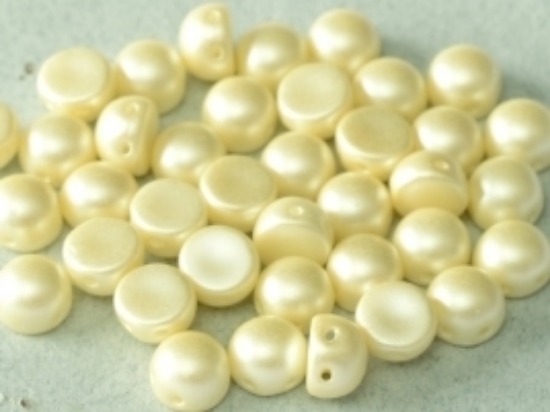 Picture of 2-hole Cabochon 6mm Pastel Cream x25