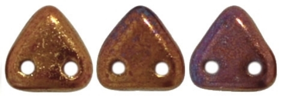 Picture of Czechmates Triangle 2 holes 6 mm Opaque Red Bronze Vega x10g