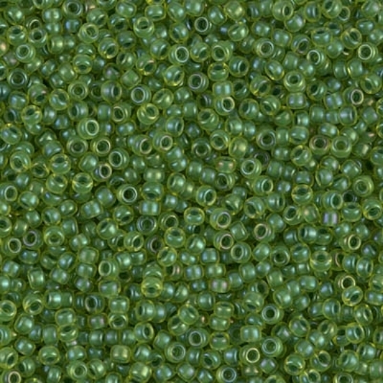 Picture of Miyuki Rocaille 11/0 1926 Semi Mat Jade / Lined Yellow x10g