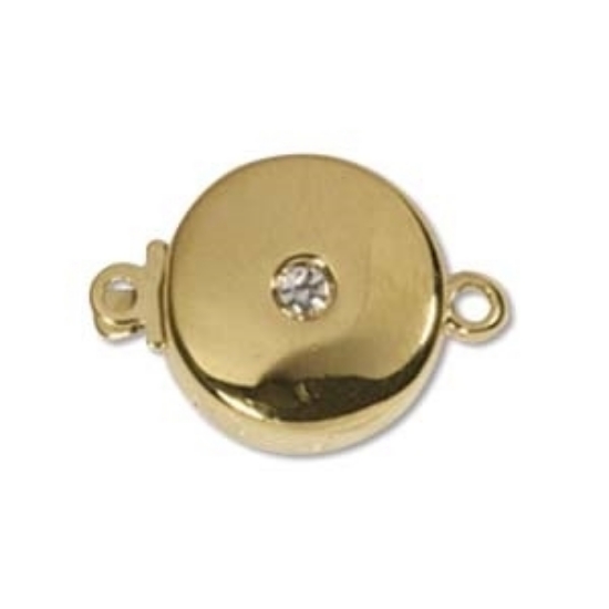 Picture of Neumann Clasp box 12mm w/ Swarovski Crystal 23kt Gold Plated x1