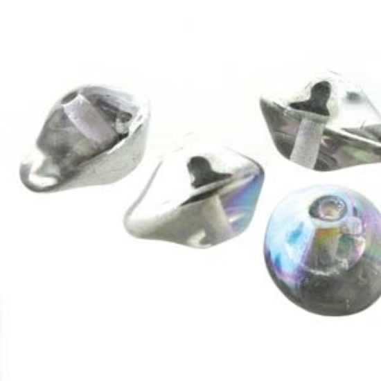 Picture of Ufo bead 7x11mm Crystal Silver Rainbow x20