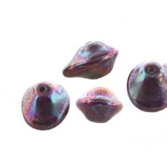 Picture of Ufo bead 7x11mm Alabaster Purple Vega x20