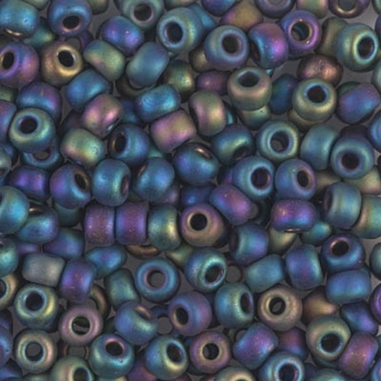Picture of Miyuki Rocaille 6/0 401FR Mat Black AB x10g
