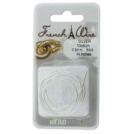 Picture of French Wire (cannetille or bouillon) Medium 0.90 mm Silver color x35.5cm