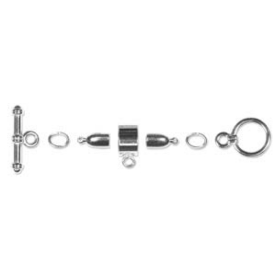 Picture of Kumihimo Finding Set ⌀3mm Bulet Silver Plated