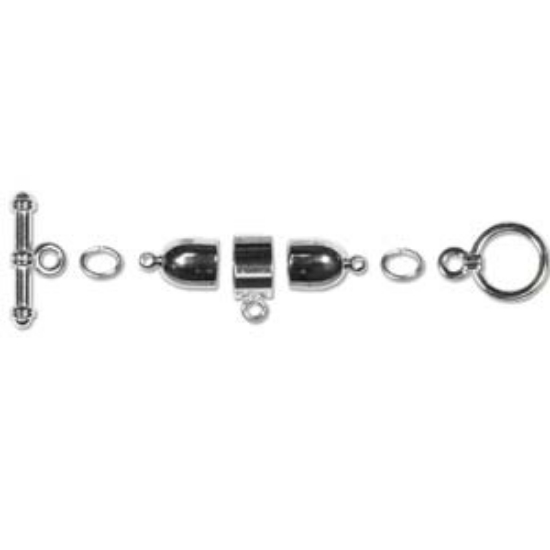 Picture of Kumihimo Finding Set ⌀6mm Bullet Silver Plated