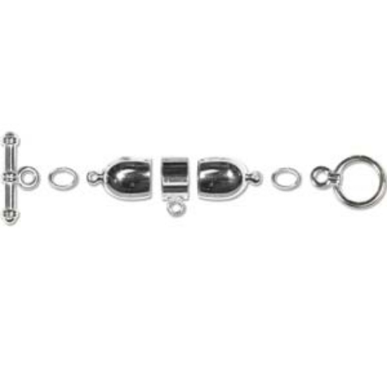 Picture of Kumihimo Finding Set ⌀8mm Bullet Silver Plated