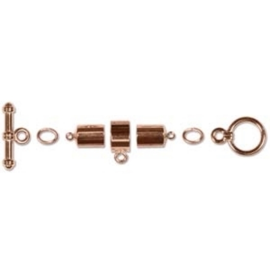 Picture of Kumihimo Finding Set ⌀6mm Barrel Rose Gold
