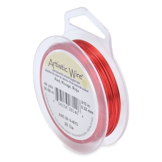Picture of Artistic Wire 28 Gauge (.32 mm) Red x36.6m