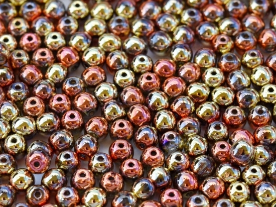 Picture of Round beads 4mm Crystal California Gold Rush x100