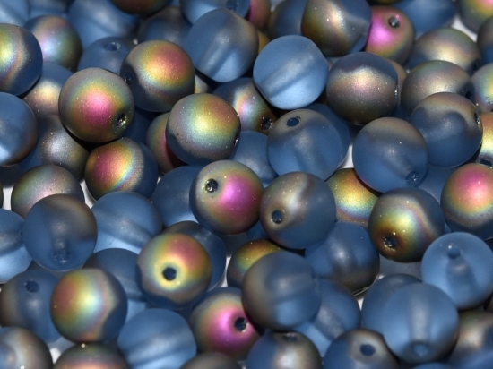 Picture of Round beads 4mm Light Sapphire Vitrail Mat x50